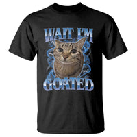 Funny Cat Blue Flame Y2K Bootleg Meme Graphic T Shirt Wait Im Goated Retro Internet Culture Humor