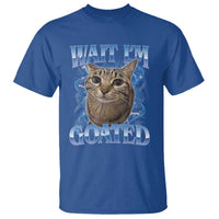 Funny Cat Blue Flame Y2K Bootleg Meme Graphic T Shirt Wait Im Goated Retro Internet Culture Humor