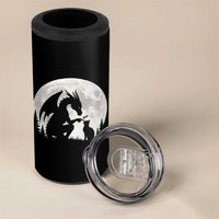 Dragon Boop Cat Full Moon Graphic 4 in 1 Can Cooler Tumbler Cute Fantasy Animal RPG Gamers