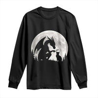 Dragon Boop Cat Full Moon Graphic Long Sleeve Shirt Cute Fantasy Animal RPG Gamers