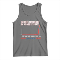 Testicular Injuries in Womens Sports Satirical Graphic Tank Top Dark Humor with Controversial Commentary - Wonder Print Shop