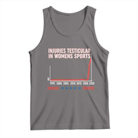 Testicular Injuries in Womens Sports Satirical Graphic Tank Top Dark Humor with Controversial Commentary - Wonder Print Shop
