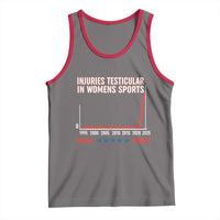 Testicular Injuries in Womens Sports Satirical Graphic Tank Top Dark Humor with Controversial Commentary - Wonder Print Shop