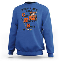 Yeah I Like GHB Gay Hockey Boys Sweatshirt LGBTQ Pride Hockey Fan - Wonder Print Shop