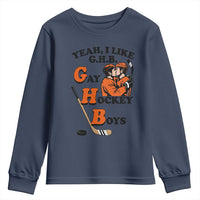 Yeah I Like GHB Gay Hockey Boys Youth Sweatshirt LGBTQ Pride Hockey Fan - Wonder Print Shop
