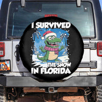 I Survived The Snow In Florida Spare Tire Cover Funny Crocodile