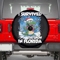 I Survived The Snow In Florida Spare Tire Cover Funny Crocodile