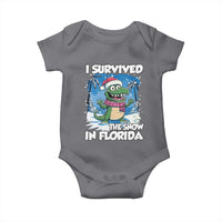 I Survived The Snow In Florida Baby Onesie Funny Crocodile