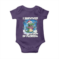 I Survived The Snow In Florida Baby Onesie Funny Crocodile