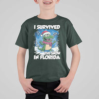 I Survived The Snow In Florida T Shirt For Kid Funny Crocodile