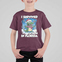 I Survived The Snow In Florida T Shirt For Kid Funny Crocodile