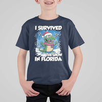 I Survived The Snow In Florida T Shirt For Kid Funny Crocodile