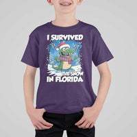 I Survived The Snow In Florida T Shirt For Kid Funny Crocodile