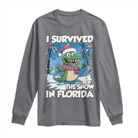 I Survived The Snow In Florida Long Sleeve Shirt Funny Crocodile