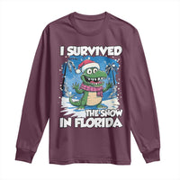 I Survived The Snow In Florida Long Sleeve Shirt Funny Crocodile