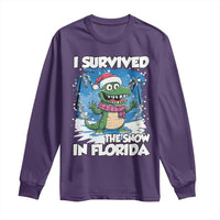 I Survived The Snow In Florida Long Sleeve Shirt Funny Crocodile