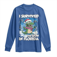 I Survived The Snow In Florida Long Sleeve Shirt Funny Crocodile