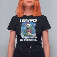 I Survived The Snow In Florida T Shirt For Women Funny Crocodile
