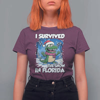 I Survived The Snow In Florida T Shirt For Women Funny Crocodile