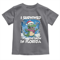 I Survived The Snow In Florida Toddler T Shirt Funny Crocodile