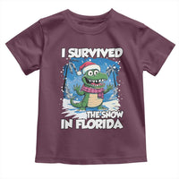 I Survived The Snow In Florida Toddler T Shirt Funny Crocodile