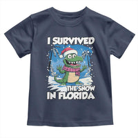 I Survived The Snow In Florida Toddler T Shirt Funny Crocodile