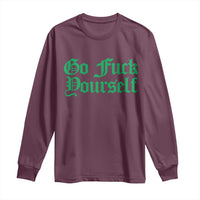 Fanone Officer Go F Yourself Long Sleeve Shirt Edgy Rebellious Attitude