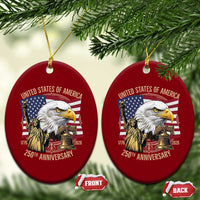 USA 250th Anniversary 1776 2026 4th of July Ceramic Ornament Patriotic Eagle Liberty Bell Statue of Liberty Graphic