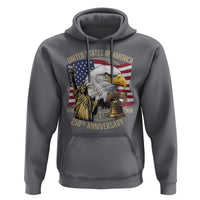 USA 250th Anniversary 1776 2026 4th of July Hoodie Patriotic Eagle Liberty Bell Statue of Liberty Graphic