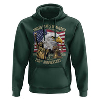 USA 250th Anniversary 1776 2026 4th of July Hoodie Patriotic Eagle Liberty Bell Statue of Liberty Graphic