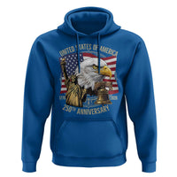 USA 250th Anniversary 1776 2026 4th of July Hoodie Patriotic Eagle Liberty Bell Statue of Liberty Graphic