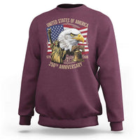 USA 250th Anniversary 1776 2026 4th of July Sweatshirt Patriotic Eagle Liberty Bell Statue of Liberty Graphic