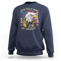 USA 250th Anniversary 1776 2026 4th of July Sweatshirt Patriotic Eagle Liberty Bell Statue of Liberty Graphic
