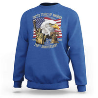 USA 250th Anniversary 1776 2026 4th of July Sweatshirt Patriotic Eagle Liberty Bell Statue of Liberty Graphic