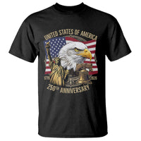 USA 250th Anniversary 1776 2026 4th of July T Shirt Patriotic Eagle Liberty Bell Statue of Liberty Graphic