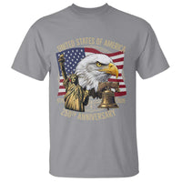 USA 250th Anniversary 1776 2026 4th of July T Shirt Patriotic Eagle Liberty Bell Statue of Liberty Graphic