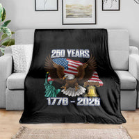 250 Years of Freedom 1776 2026 Patriotic Eagle Throw Blanket 4th of July American Flag Liberty Bell Statue of Liberty
