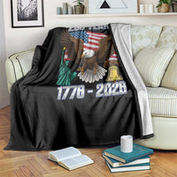 250 Years of Freedom 1776 2026 Patriotic Eagle Throw Blanket 4th of July American Flag Liberty Bell Statue of Liberty