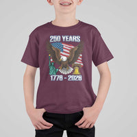 250 Years of Freedom 1776 2026 Patriotic Eagle T Shirt For Kid 4th of July American Flag Liberty Bell Statue of Liberty