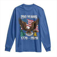 250 Years of Freedom 1776 2026 Patriotic Eagle Long Sleeve Shirt 4th of July American Flag Liberty Bell Statue of Liberty