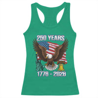 250 Years of Freedom 1776 2026 Patriotic Eagle Racerback Tank Top 4th of July American Flag Liberty Bell Statue of Liberty