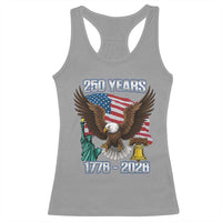 250 Years of Freedom 1776 2026 Patriotic Eagle Racerback Tank Top 4th of July American Flag Liberty Bell Statue of Liberty