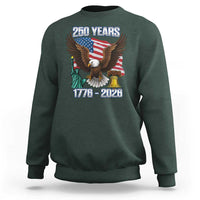 250 Years of Freedom 1776 2026 Patriotic Eagle Sweatshirt 4th of July American Flag Liberty Bell Statue of Liberty