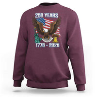 250 Years of Freedom 1776 2026 Patriotic Eagle Sweatshirt 4th of July American Flag Liberty Bell Statue of Liberty