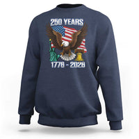250 Years of Freedom 1776 2026 Patriotic Eagle Sweatshirt 4th of July American Flag Liberty Bell Statue of Liberty