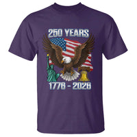 250 Years of Freedom 1776 2026 Patriotic Eagle T Shirt 4th of July American Flag Liberty Bell Statue of Liberty