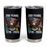 250 Years of Freedom 1776 2026 Patriotic Eagle Tumbler Cup 4th of July American Flag Liberty Bell Statue of Liberty