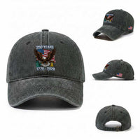 250 Years of Freedom 1776 2026 Patriotic Eagle Washed Cotton Baseball Cap 4th of July American Flag Liberty Bell Statue of Liberty