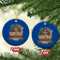 250 Years Faith and Freedom 1776 2026 Ceramic Ornament Cross Tree Dove Religious Patriotic Christian