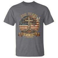 250 Years Faith and Freedom 1776 2026 T Shirt Cross Tree Dove Religious Patriotic Christian